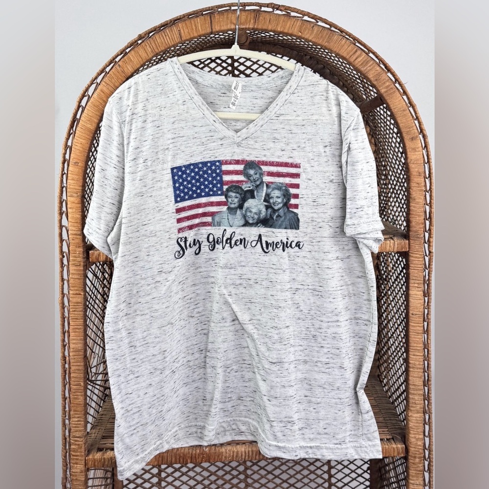 Golden Girls Stay Golden America Graphic T-Shirt Size L Bella Canvas Gray - Picture 2 of 4